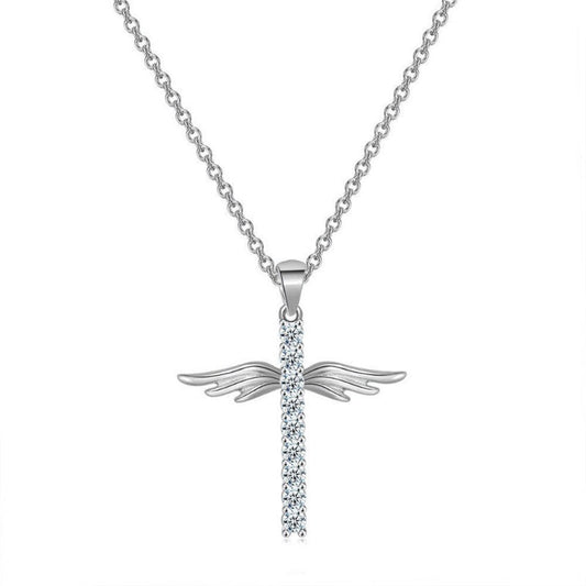 Angel Wings Cross Necklace