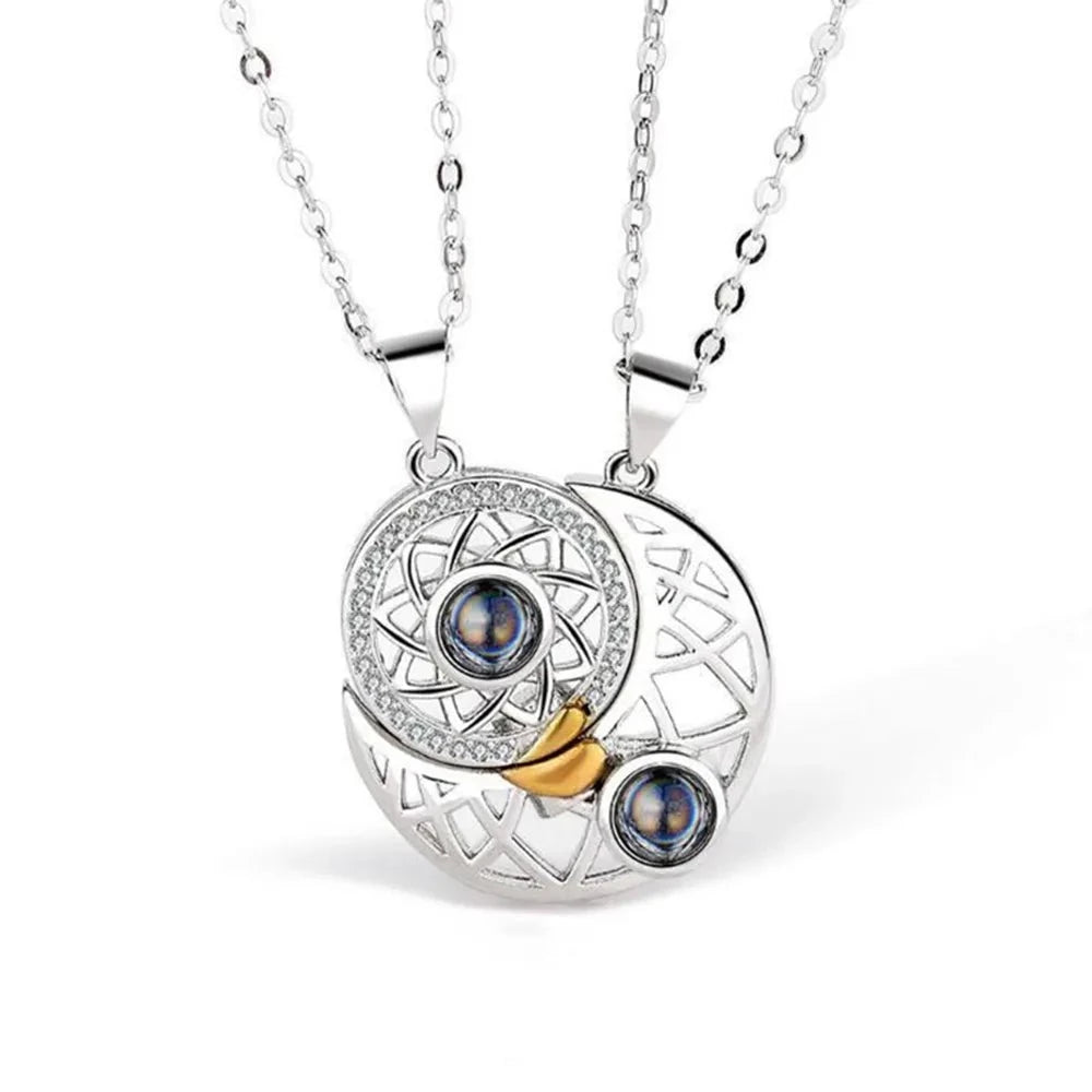 Sun Moon Pendant Necklace