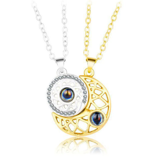 Sun Moon Pendant Necklace