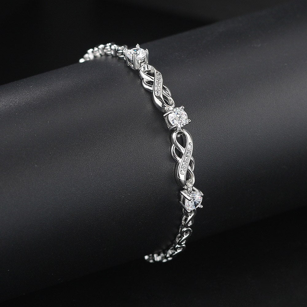 Zircon Cross Spiral Bracelet