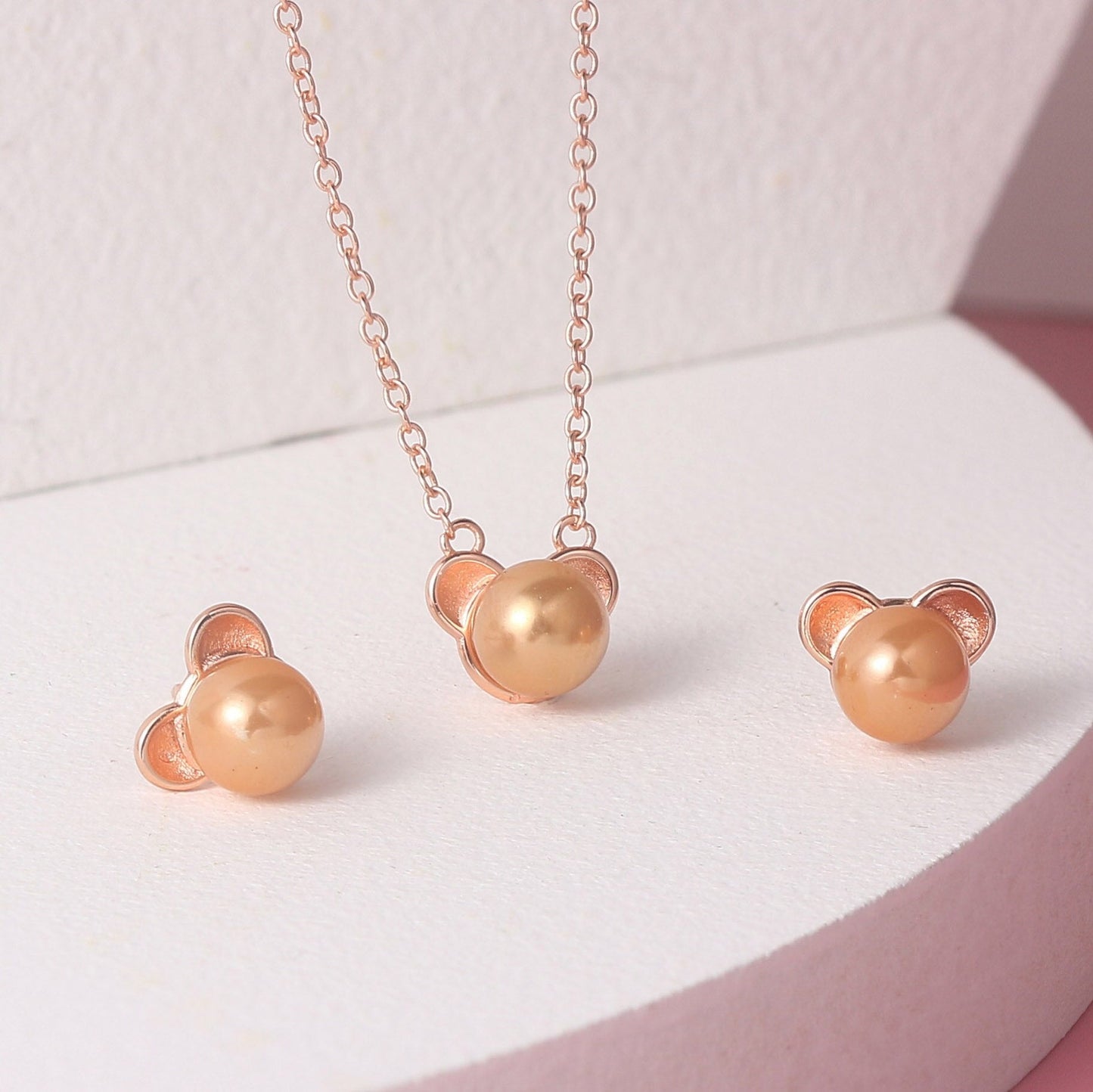 Little Bear Necklace & Earrings Set