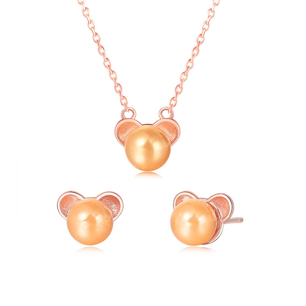 Little Bear Necklace & Earrings Set