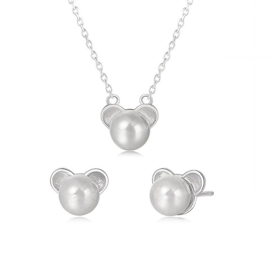 Little Bear Necklace & Earrings Set